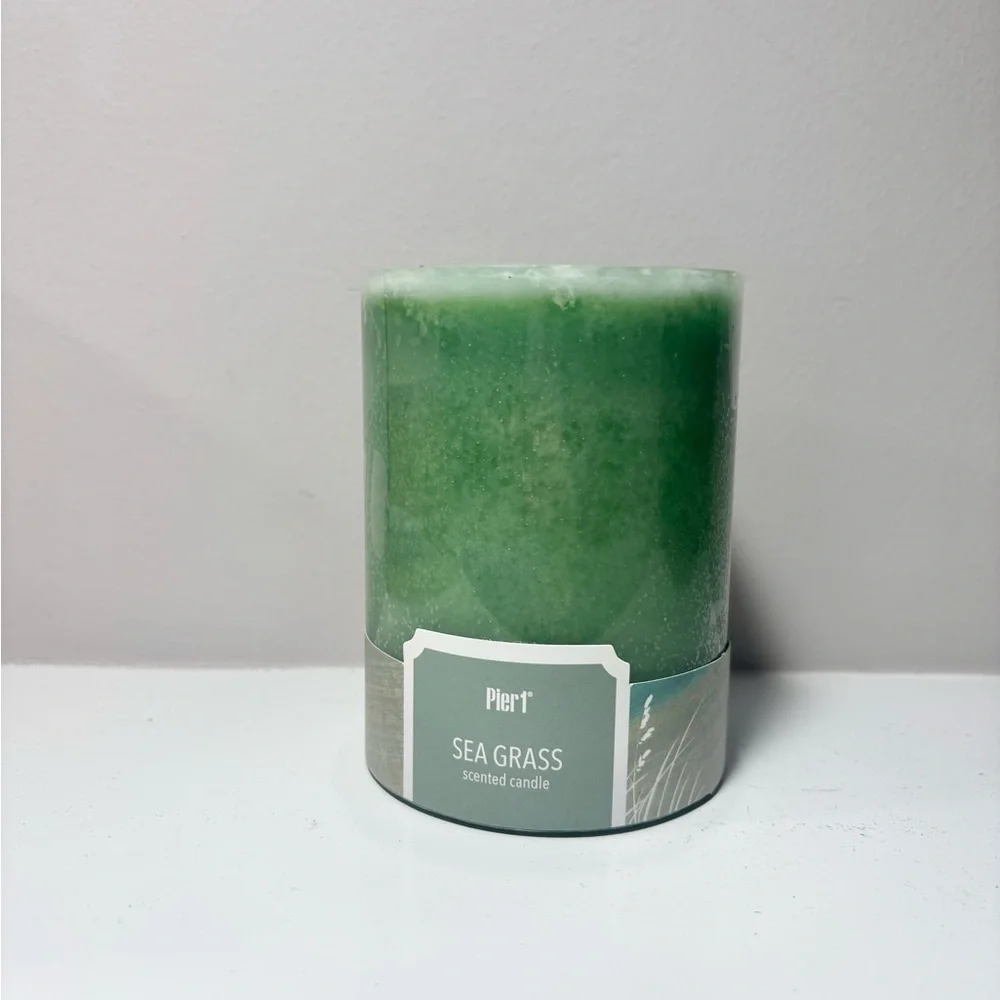 Pier 1 Imports Sea Grass Candle 3x4 Pillar Rare